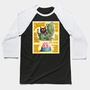 Cute Zombie Dog & Funny Jailhouse Cat Baseball T-Shirt